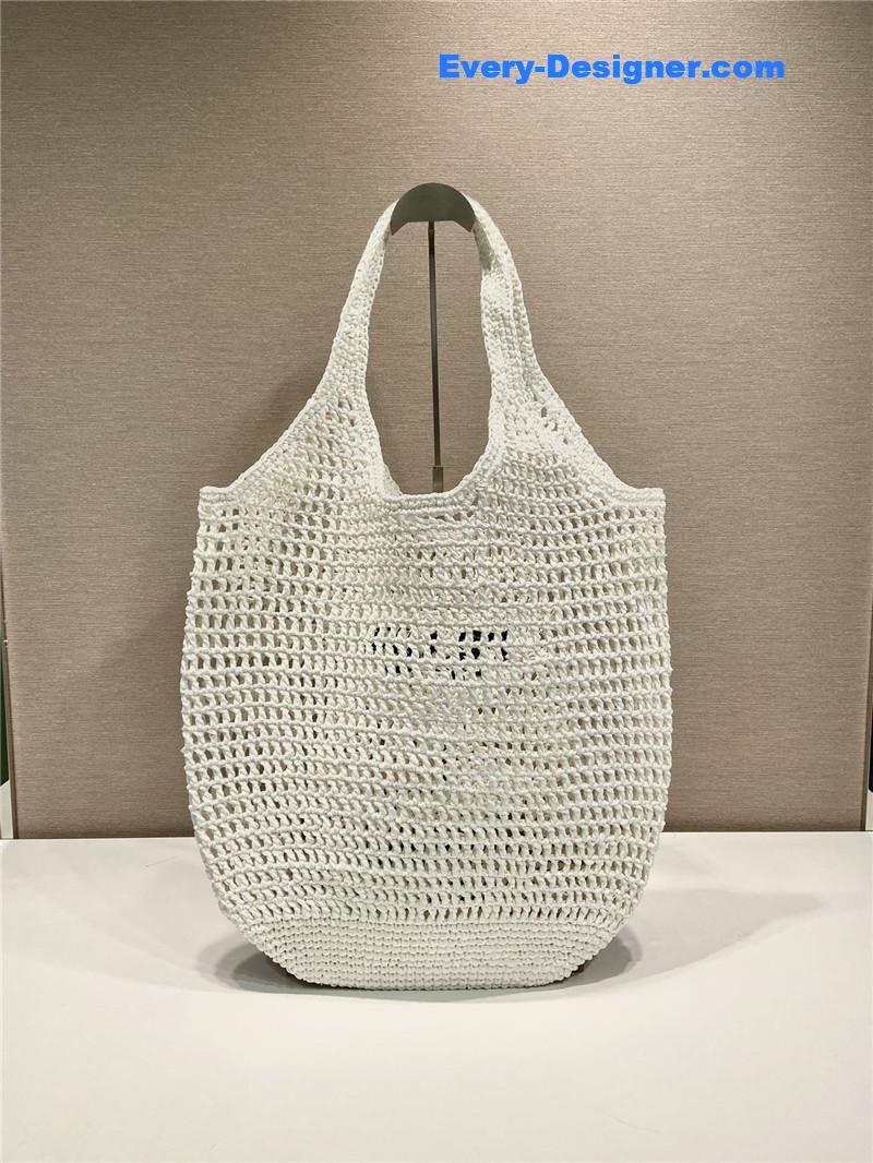 Pra*a raffia tote bag white