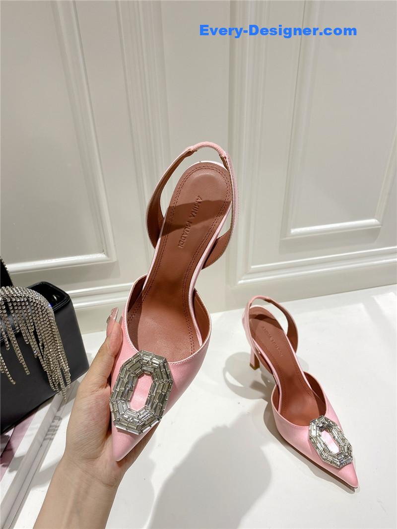 AMINA MUADDI high-end rhinestone original buckle pumps
