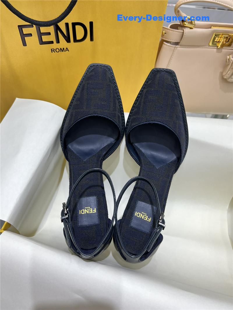 F**di square toe ff hollow heel court shoes