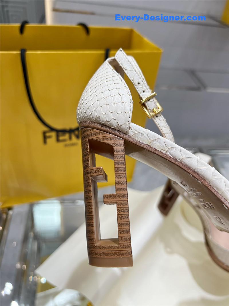 F**di square toe ff hollow heel court shoes