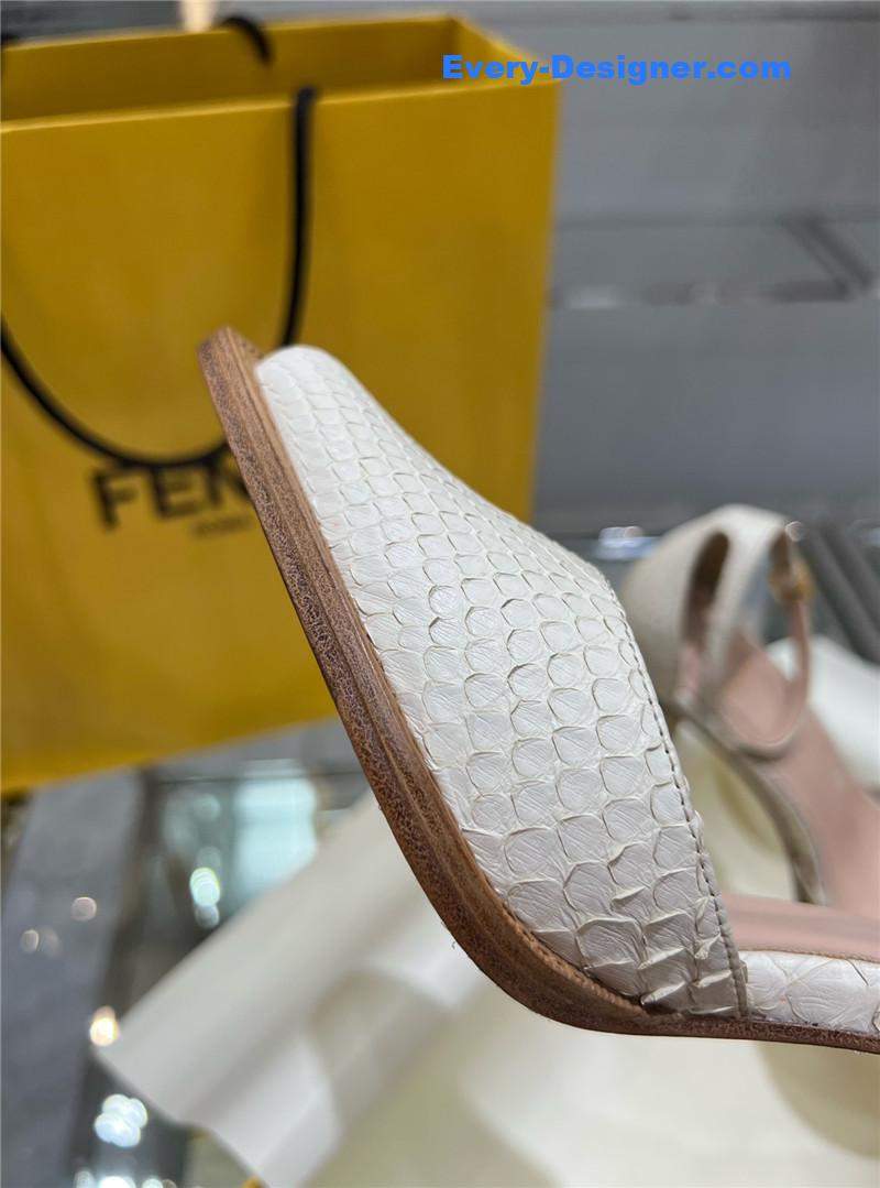 F**di square toe ff hollow heel court shoes