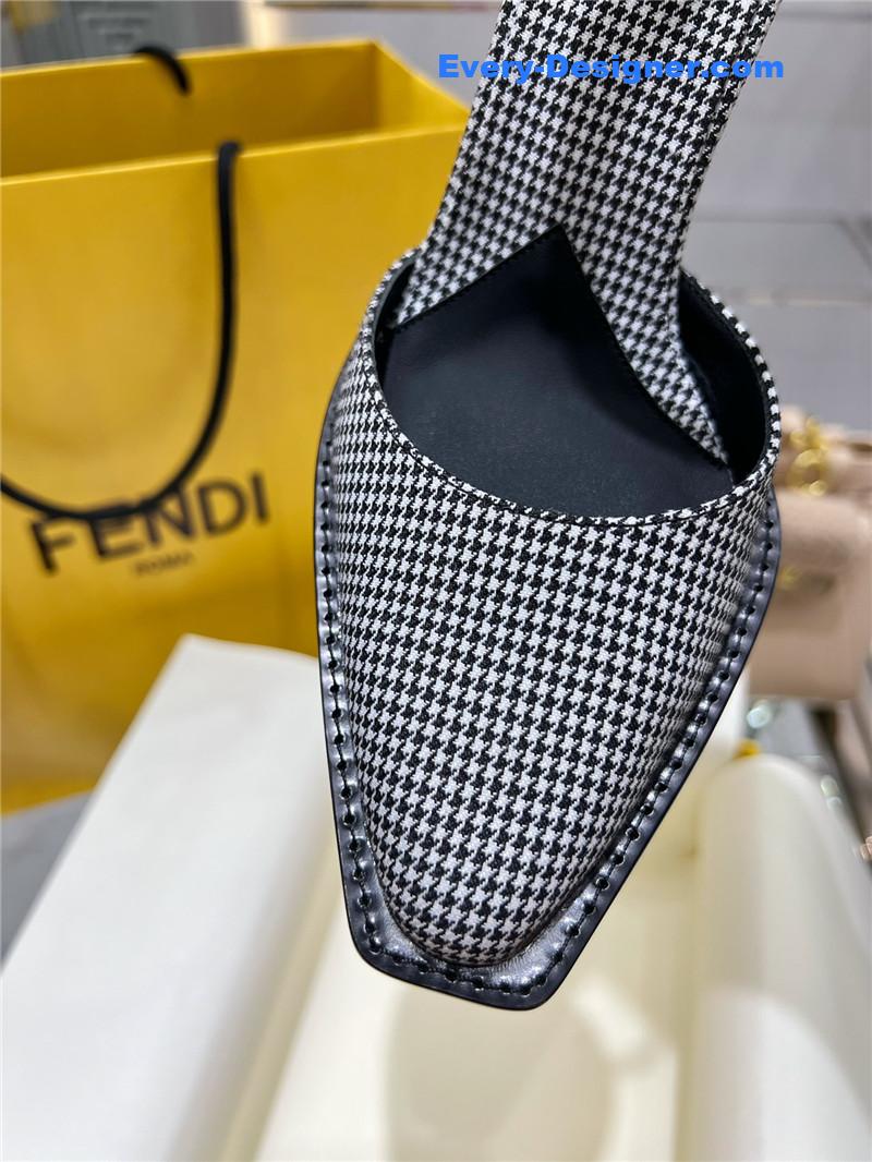 F**di square toe ff hollow heel court shoes