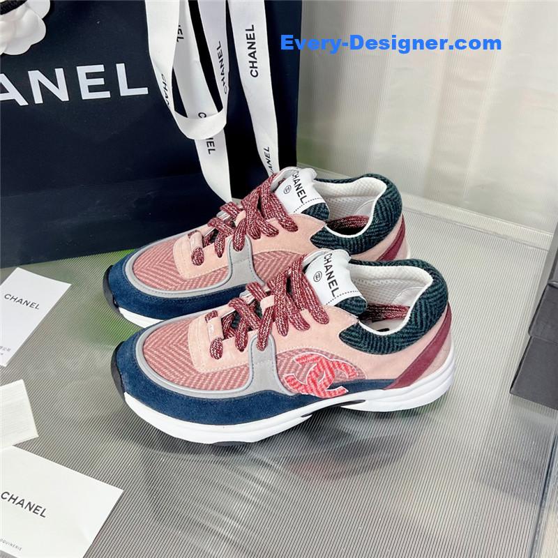 Ch**el new color wool stitching casual sneakers