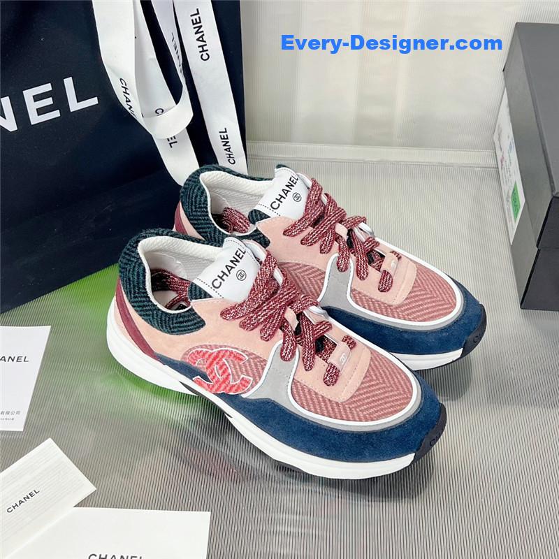 Ch**el new color wool stitching casual sneakers