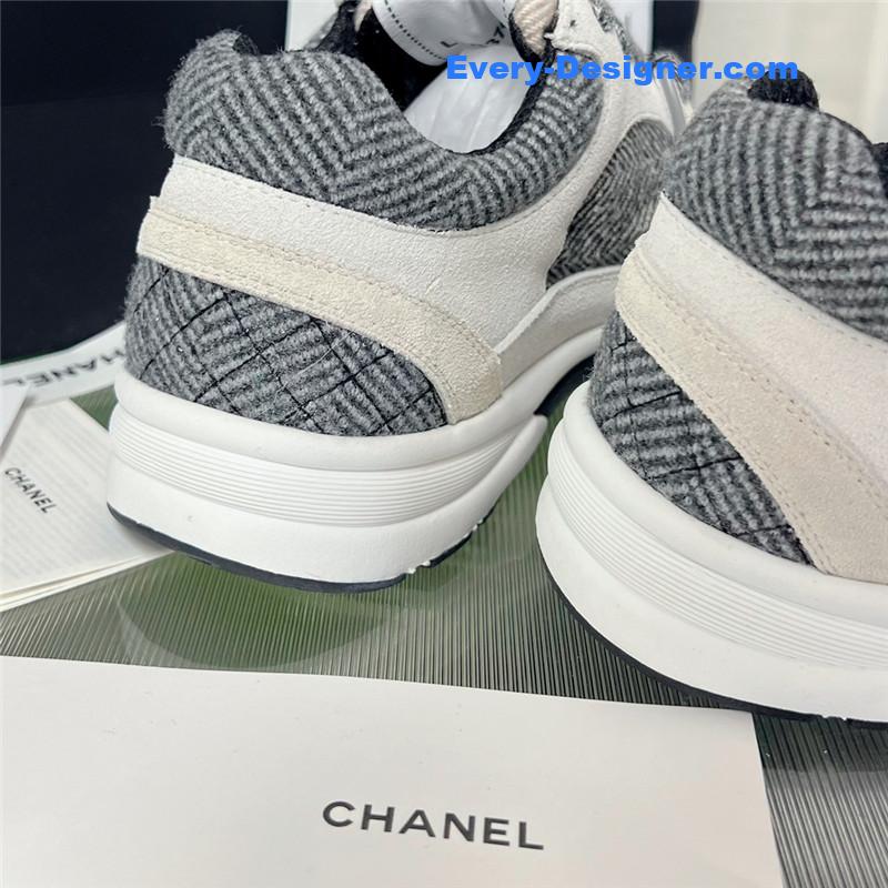Ch**el new color wool stitching casual sneakers