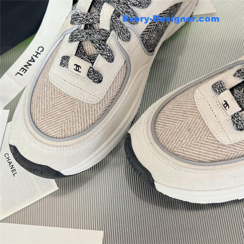Ch**el new color wool stitching casual sneakers