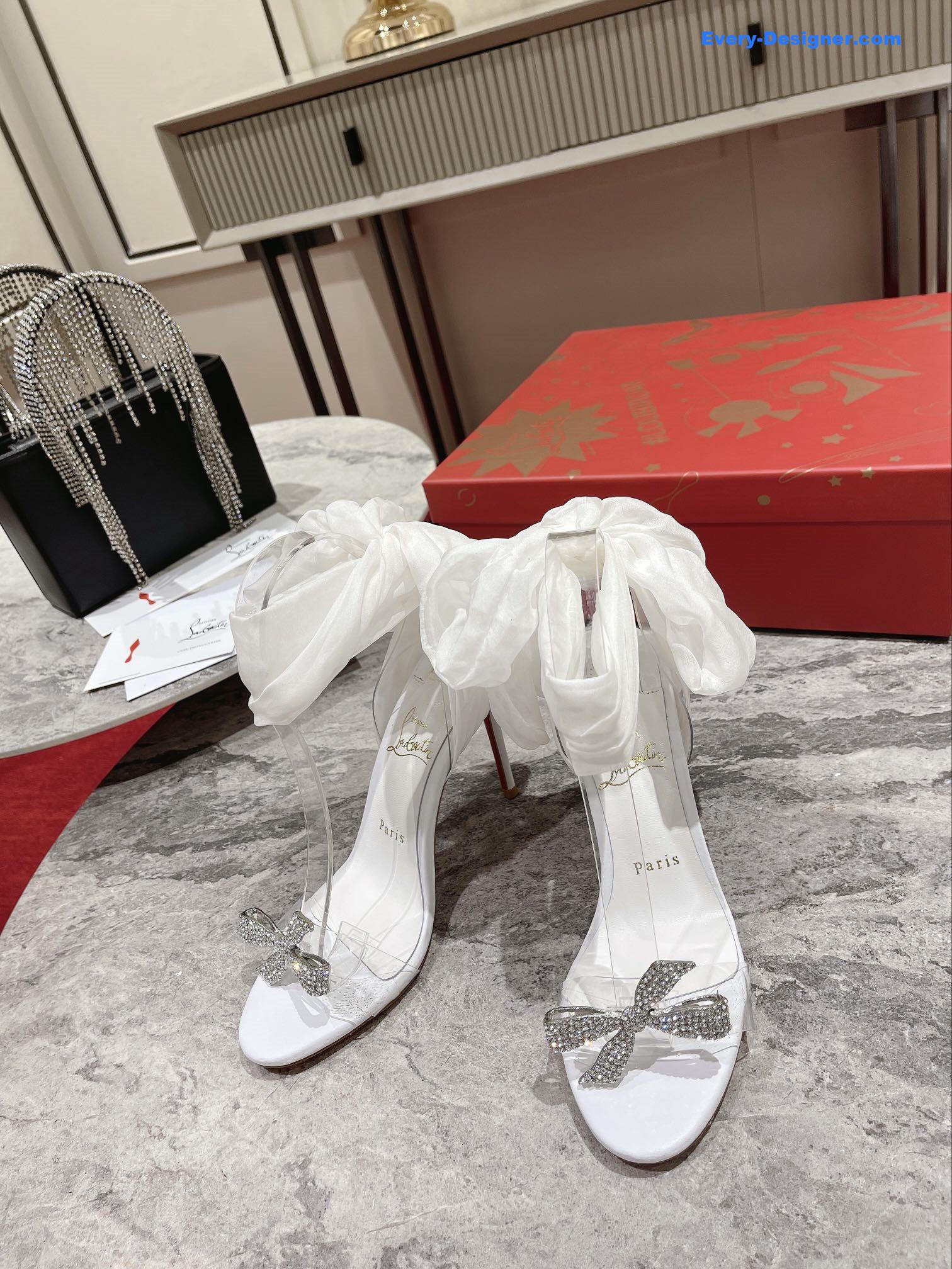 chr1st1an louboutin butterfly D1am0nd buckle sandals