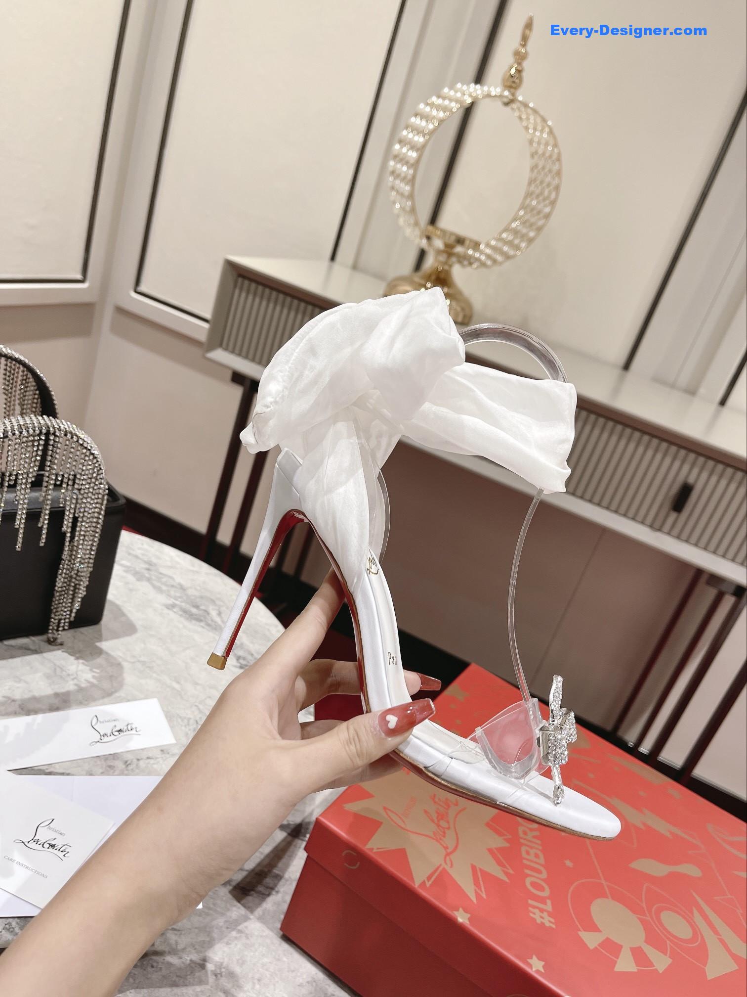 chr1st1an louboutin butterfly D1am0nd buckle sandals