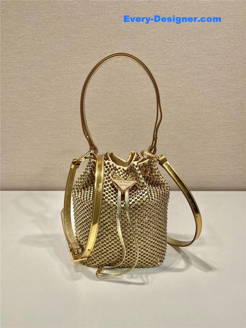 Pra*a crystal bucket bag