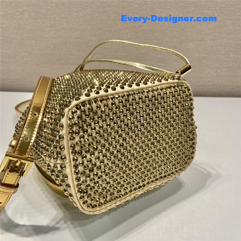 Pra*a crystal bucket bag