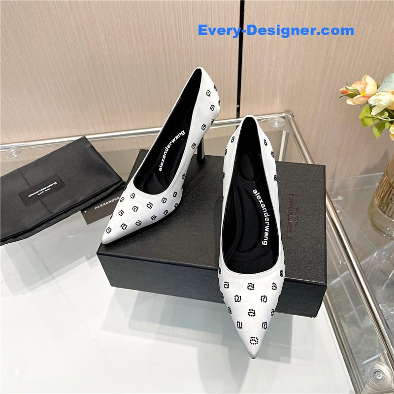 A1exa*der wang logo rhinestone pumps