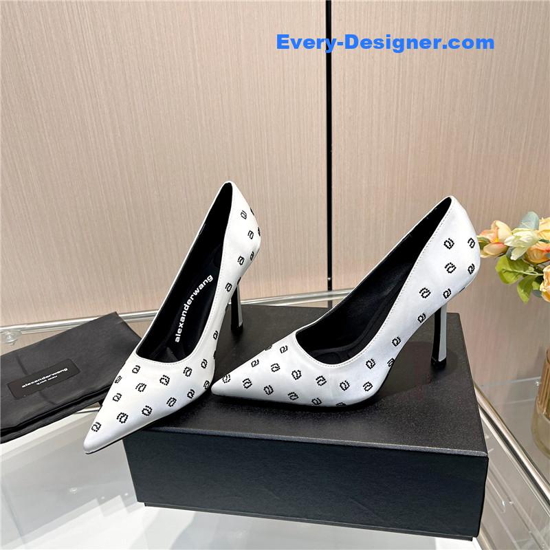 A1exa*der wang logo rhinestone pumps