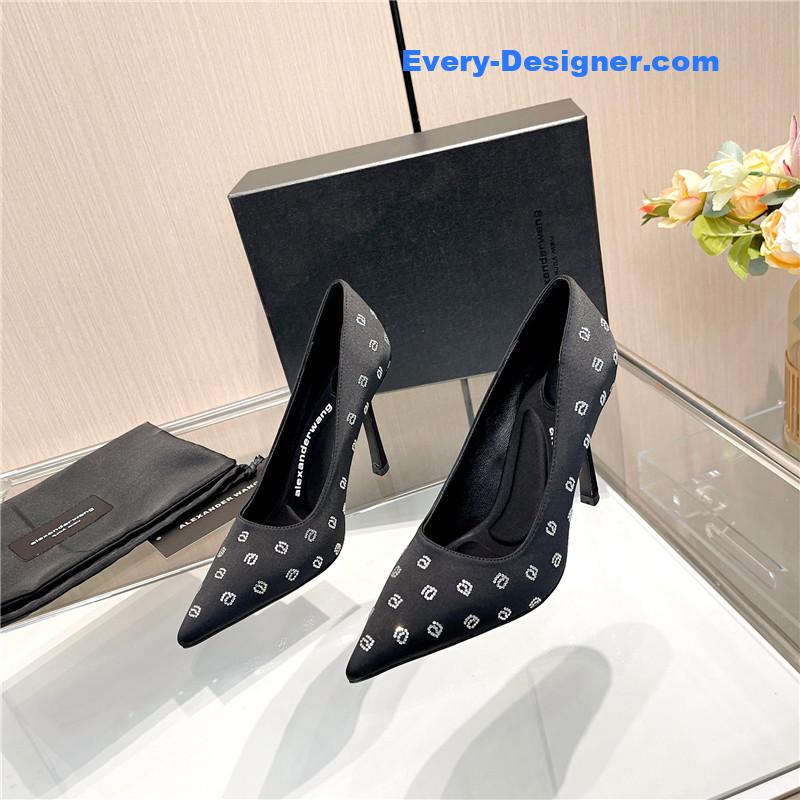 A1exa*der wang logo rhinestone pumps