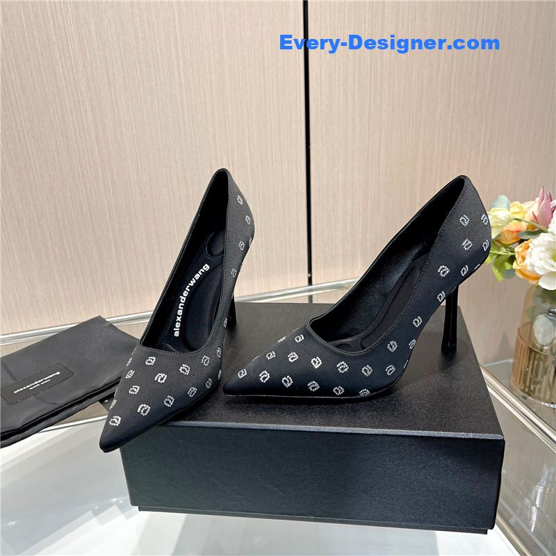 A1exa*der wang logo rhinestone pumps