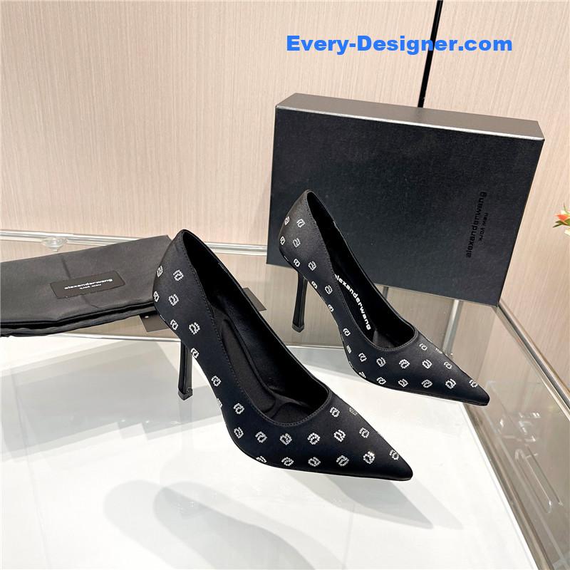 A1exa*der wang logo rhinestone pumps