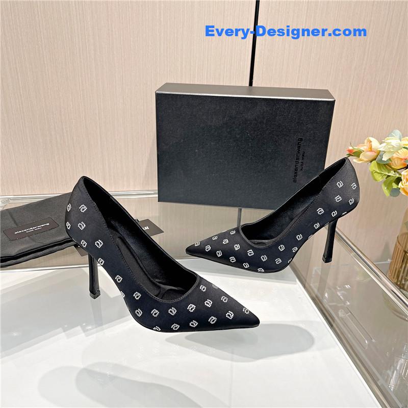 A1exa*der wang logo rhinestone pumps