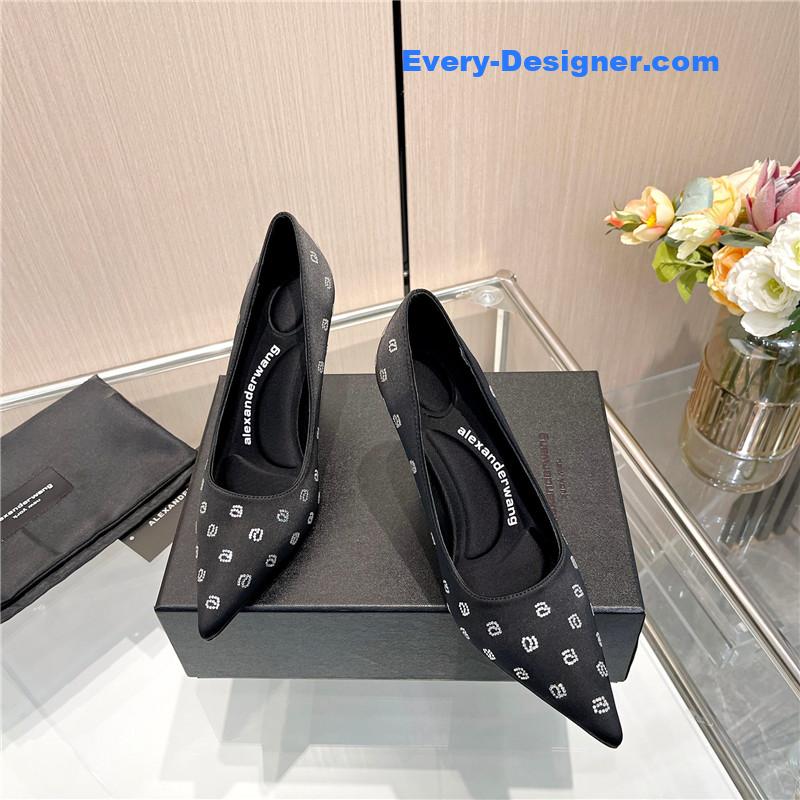 A1exa*der wang logo rhinestone pumps