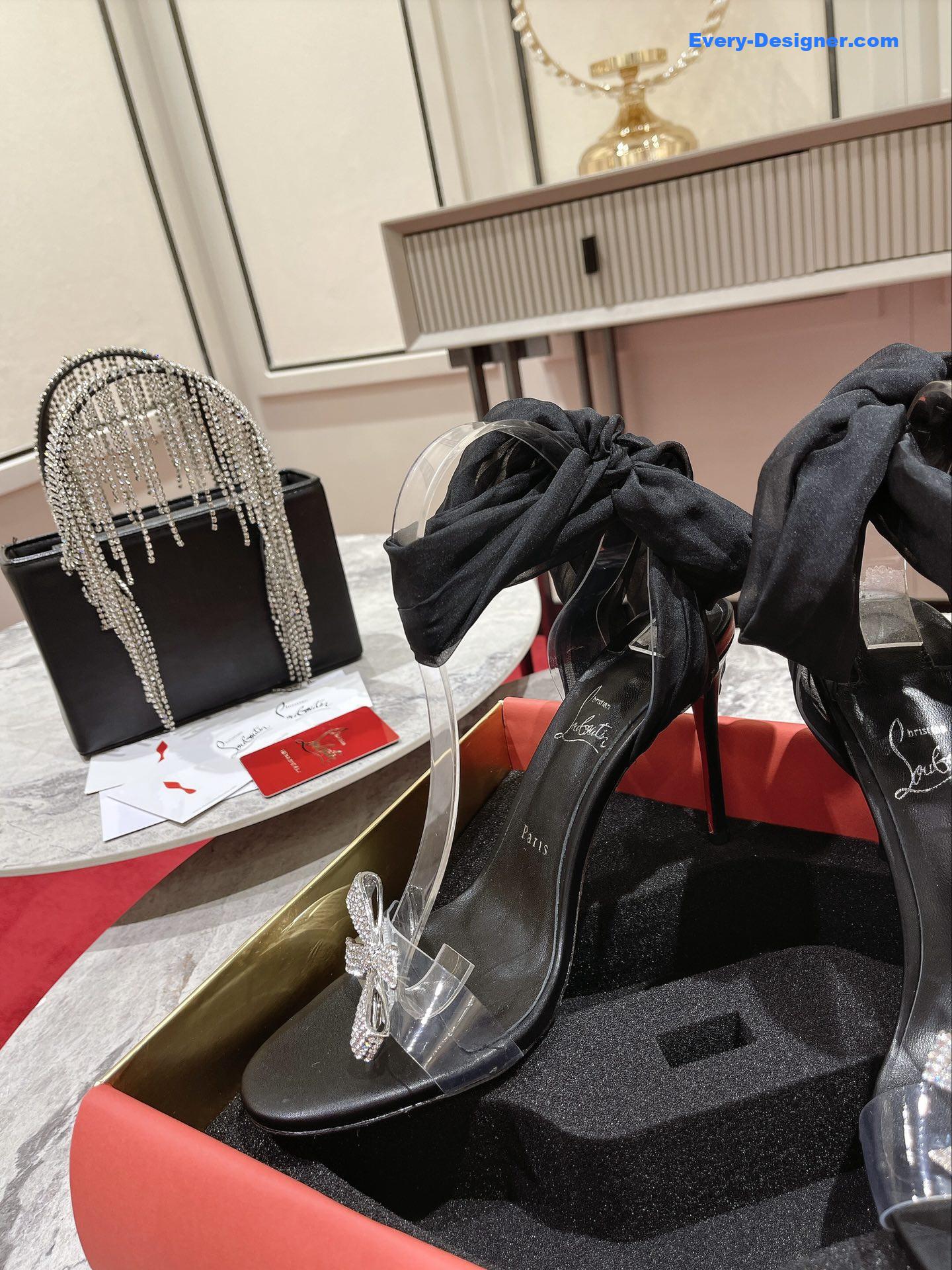 chr1st1an louboutin butterfly D1am0nd buckle sandals