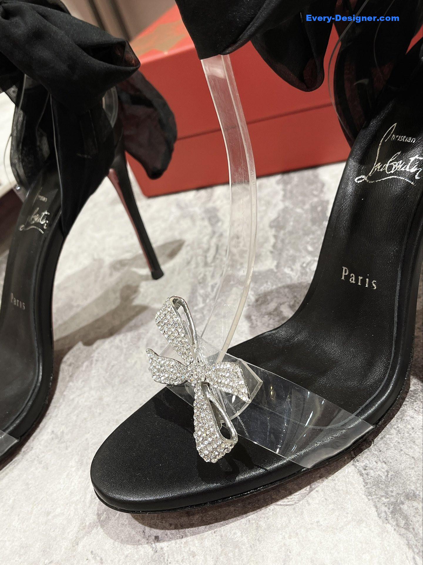 chr1st1an louboutin butterfly D1am0nd buckle sandals