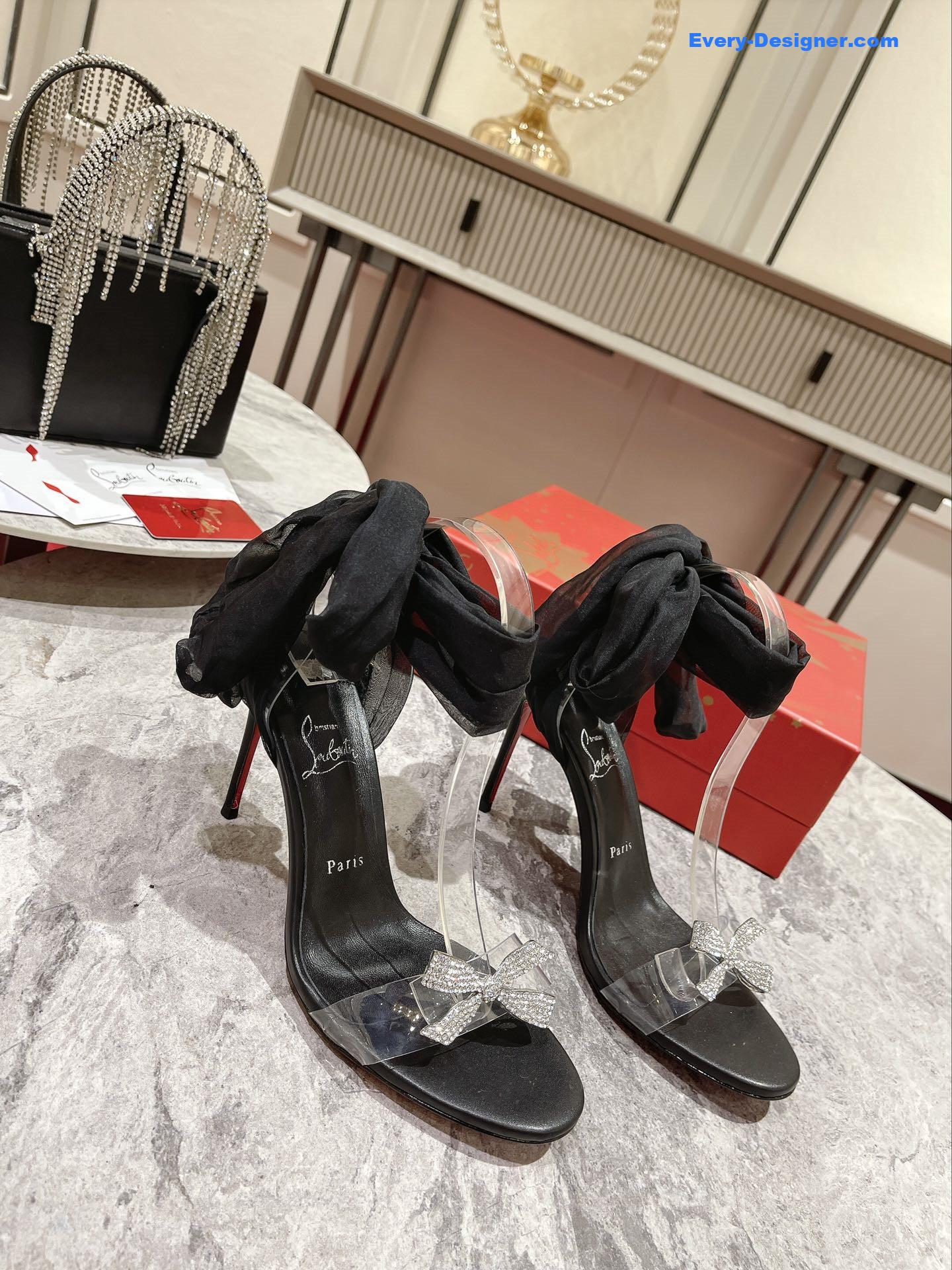 chr1st1an louboutin butterfly D1am0nd buckle sandals