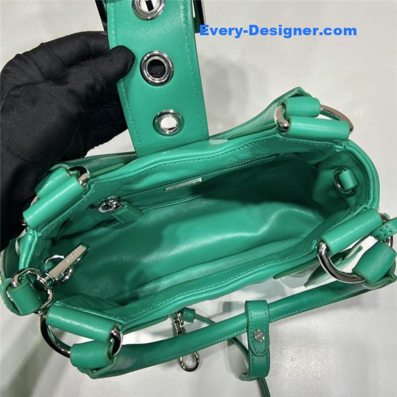 Pra*a moon re-nylon and leather bag