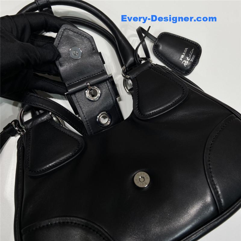 Pra*a moon re-nylon and leather bag