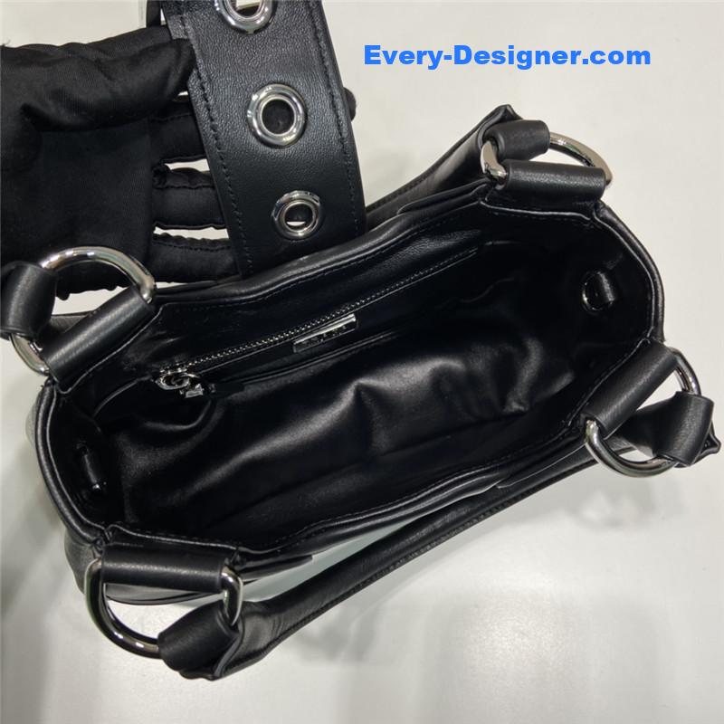 Pra*a moon re-nylon and leather bag