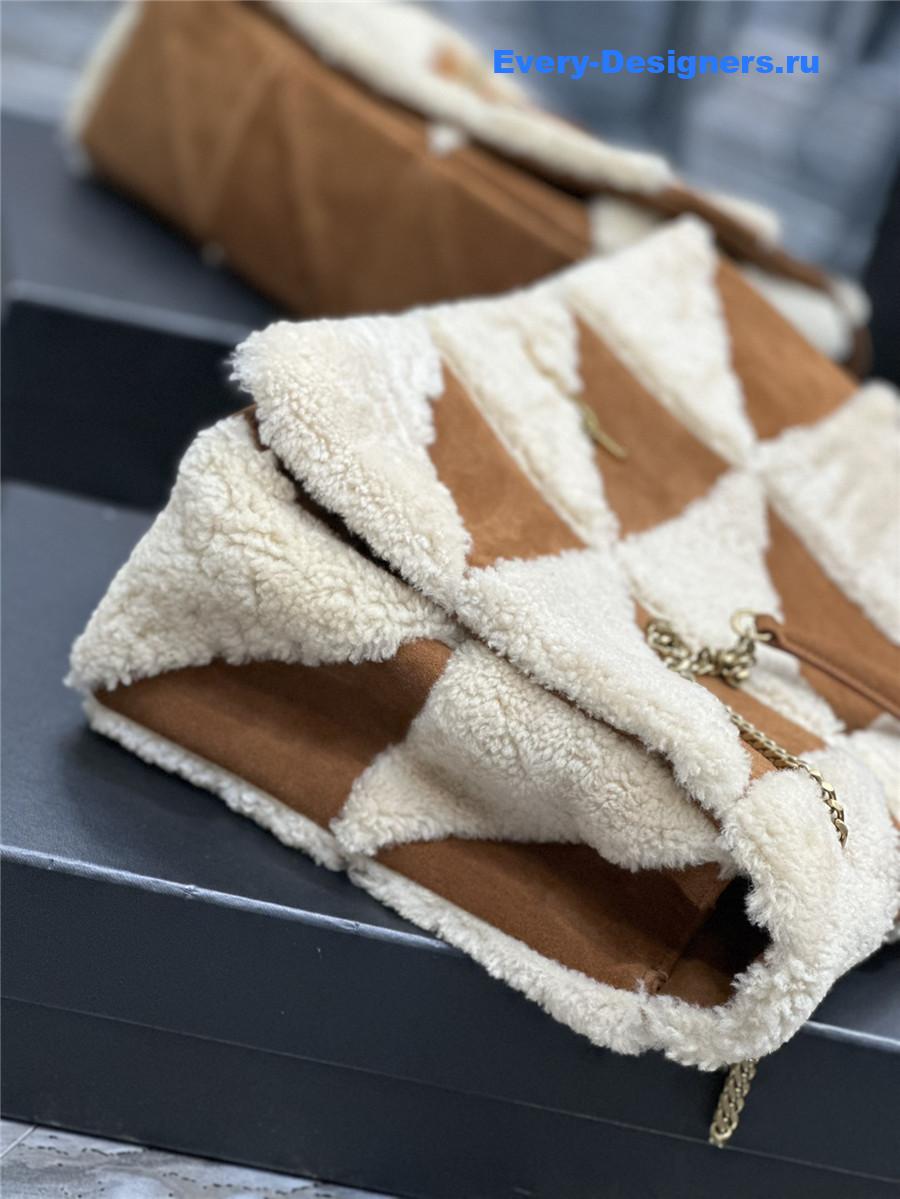 yves Sa1nt Lau*nt brown jamie lambswool bag