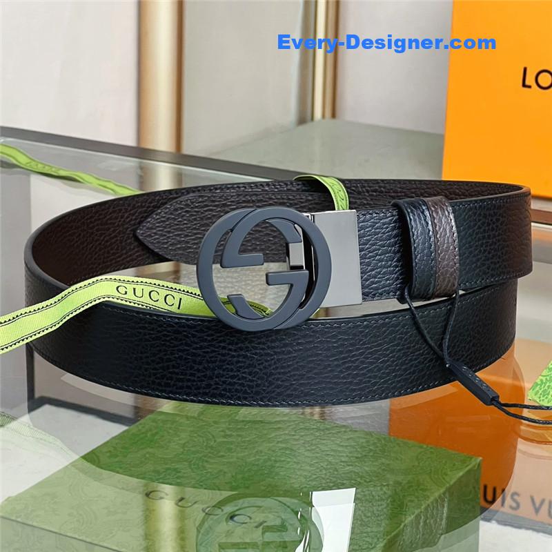 Gvc*1 reversible belt in textured leather