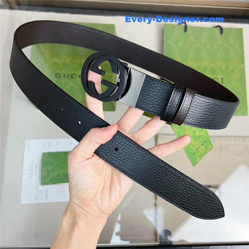 Gvc*1 reversible belt in textured leather