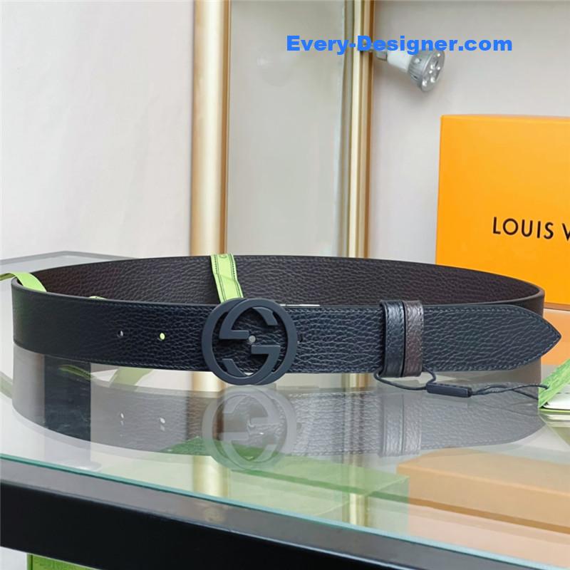 Gvc*1 reversible belt in textured leather