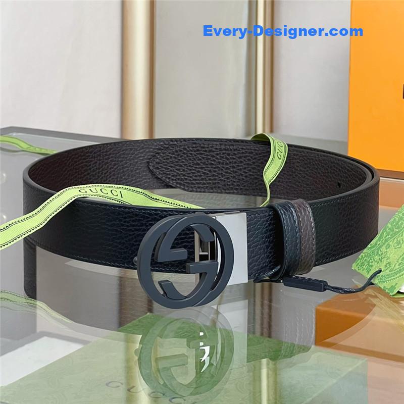 Gvc*1 reversible belt in textured leather