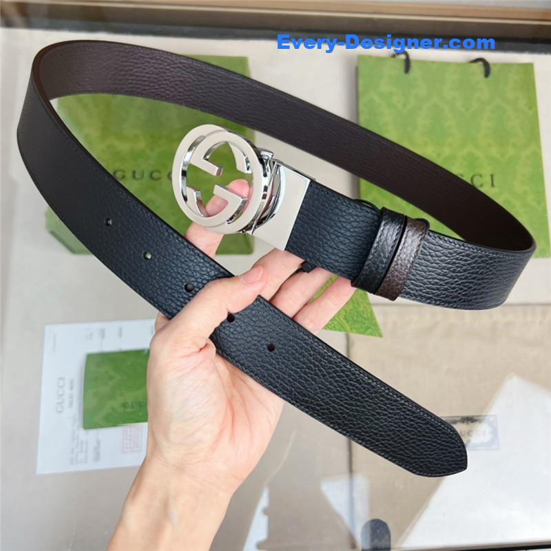 Gvc*1 reversible belt in textured leather