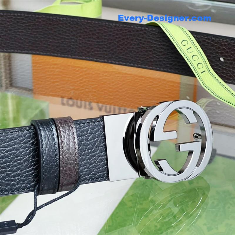 Gvc*1 reversible belt in textured leather