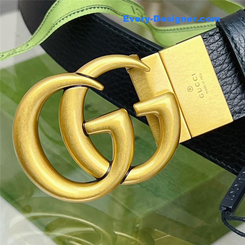 Gvc*1 reversible belt in textured leather