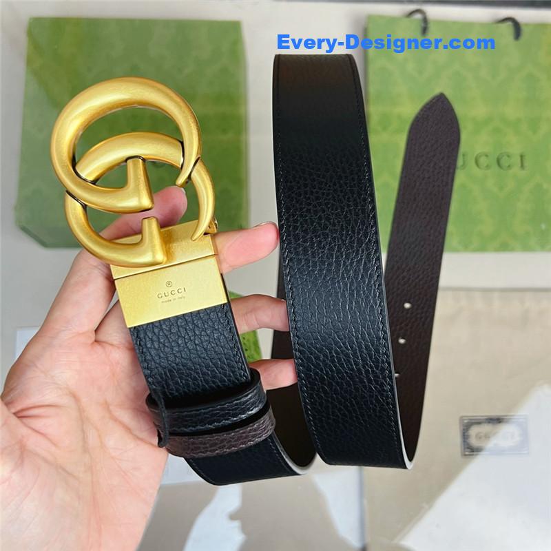 Gvc*1 reversible belt in textured leather