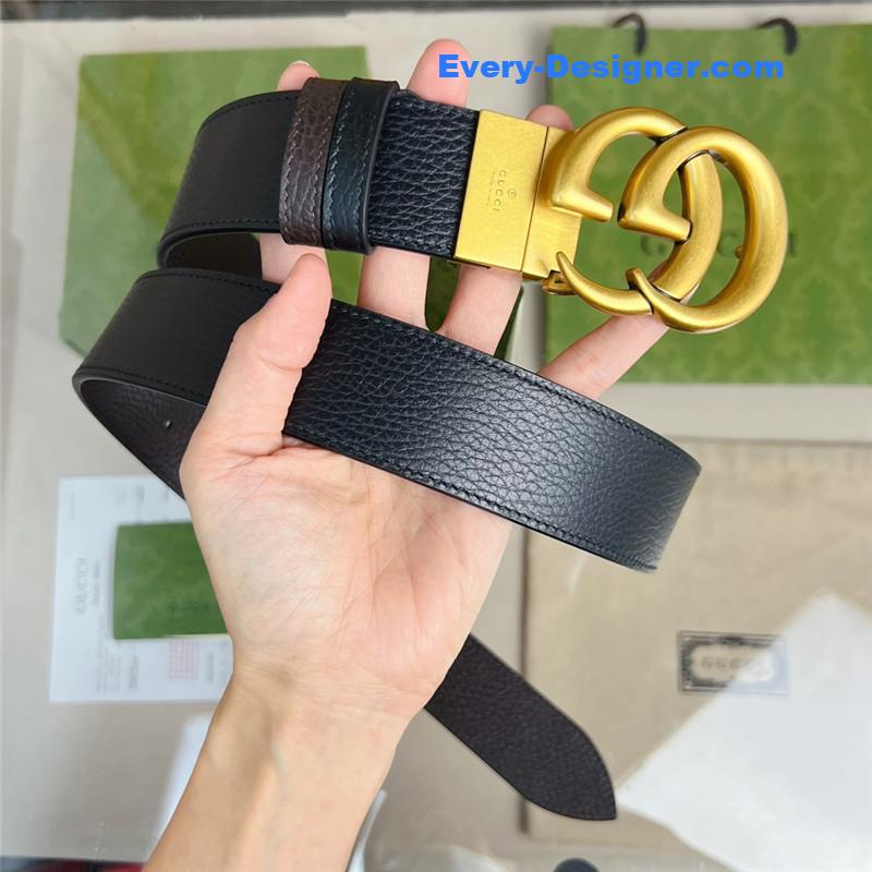 Gvc*1 reversible belt in textured leather