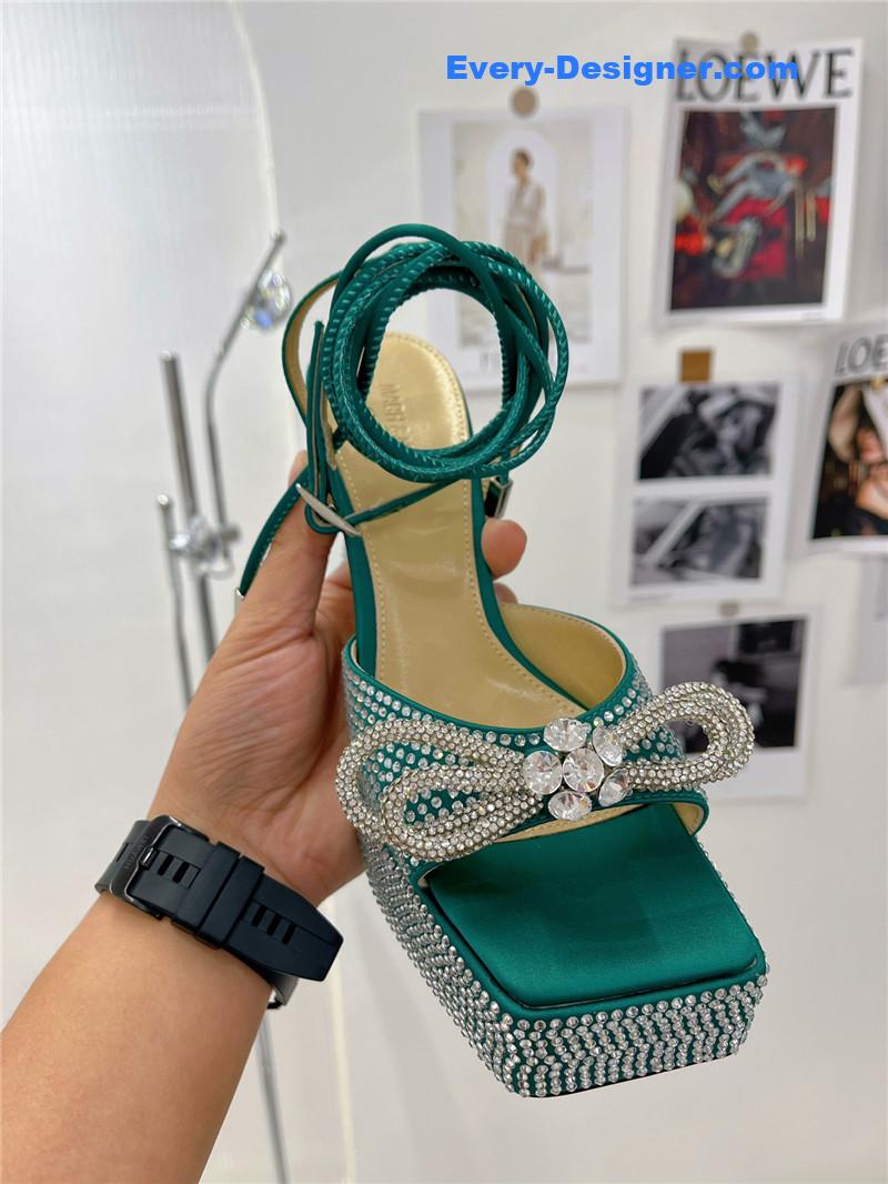 & bow high-heeled sandals