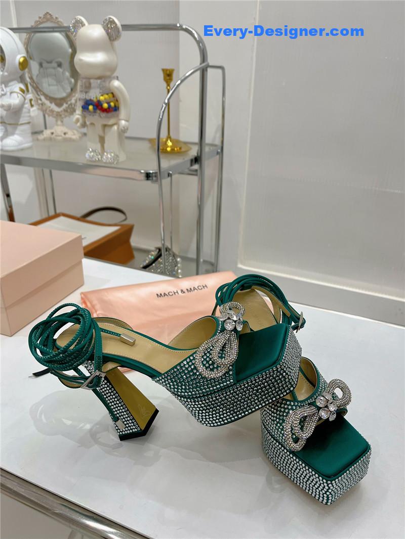 & bow high-heeled sandals