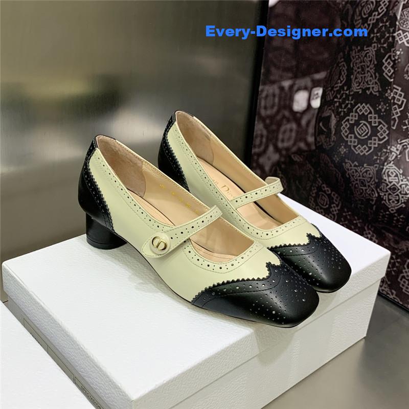 D10r cd letter logo chunky heel shoes