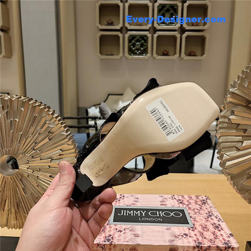 J1m*y Ch00 bow crinkle sandals