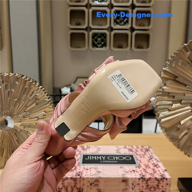 J1m*y Ch00 bow crinkle sandals