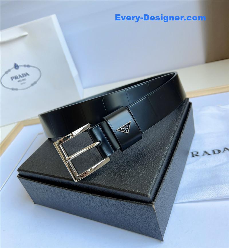 Pra*a enamelled metal triangle logo belt