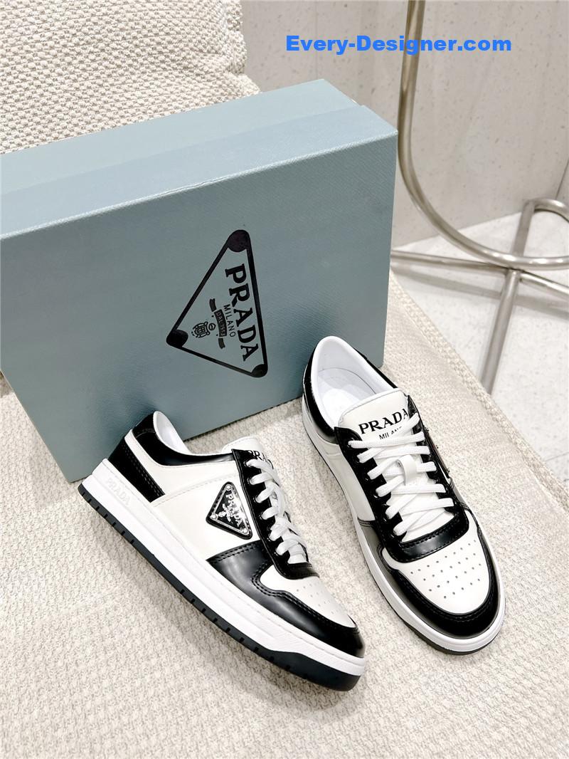 Pra*a white/black downtown leather sneakers