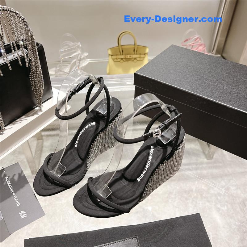 A1exa*der wang new rhinestone wedge high heels