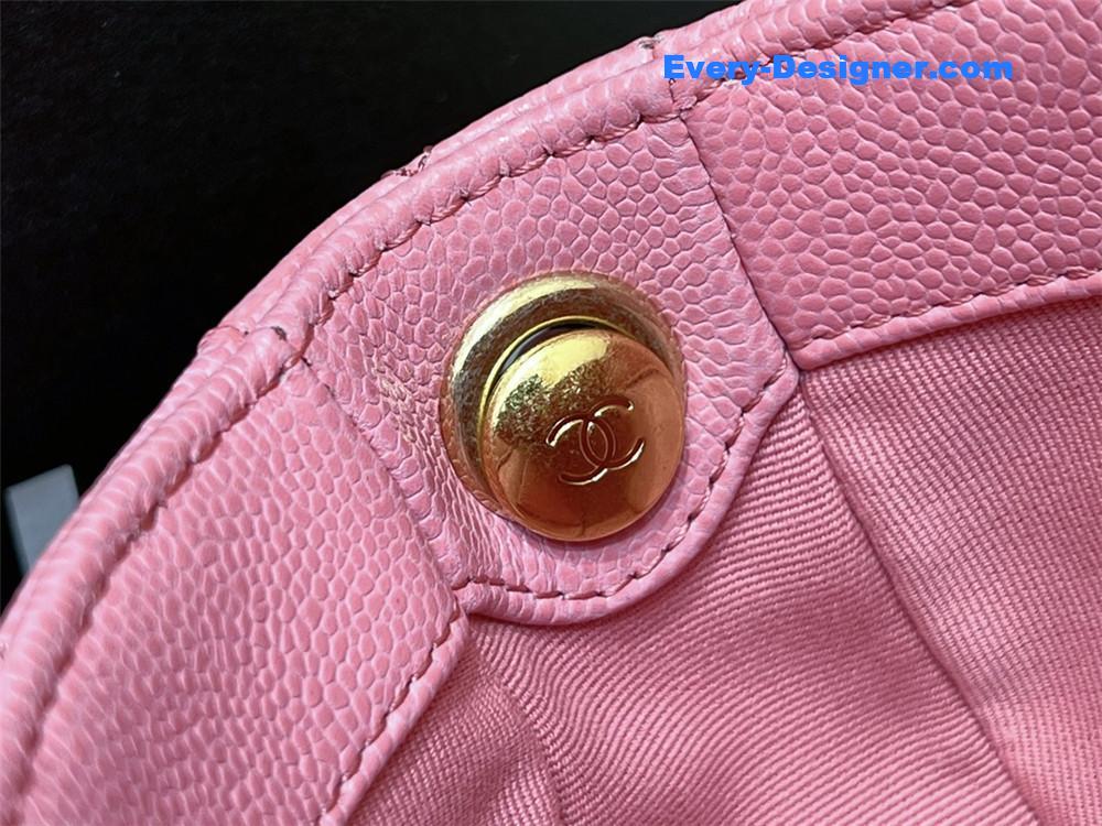 Ch**el haas lychee leather pink saddle bag