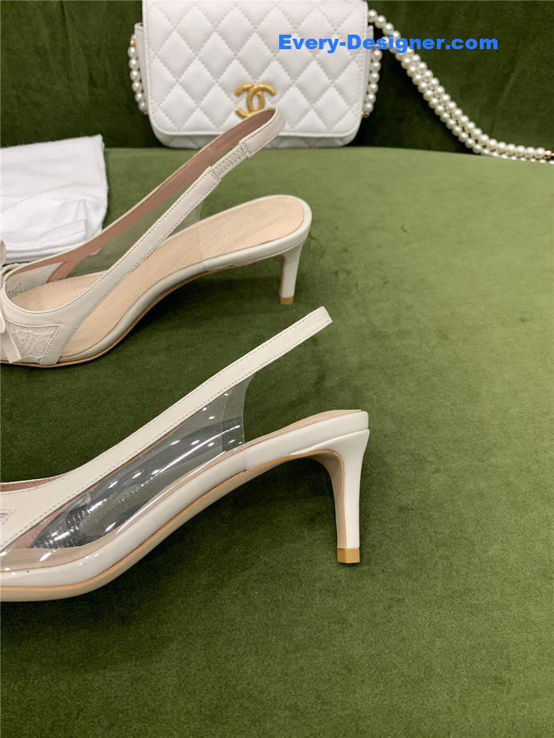 Va1e*ntin0 new lace pointed toe back empty shoes