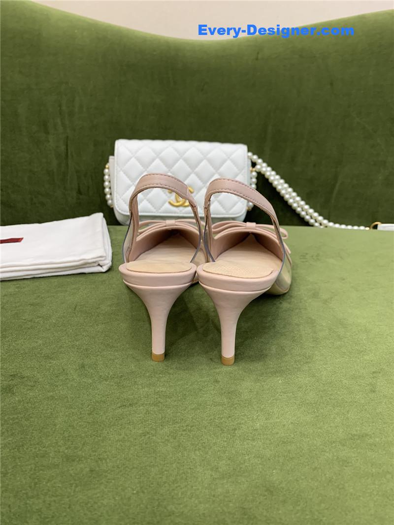 Va1e*ntin0 new lace pointed toe back empty shoes