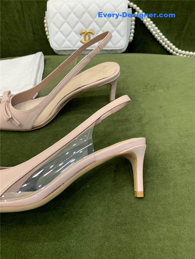 Va1e*ntin0 new lace pointed toe back empty shoes