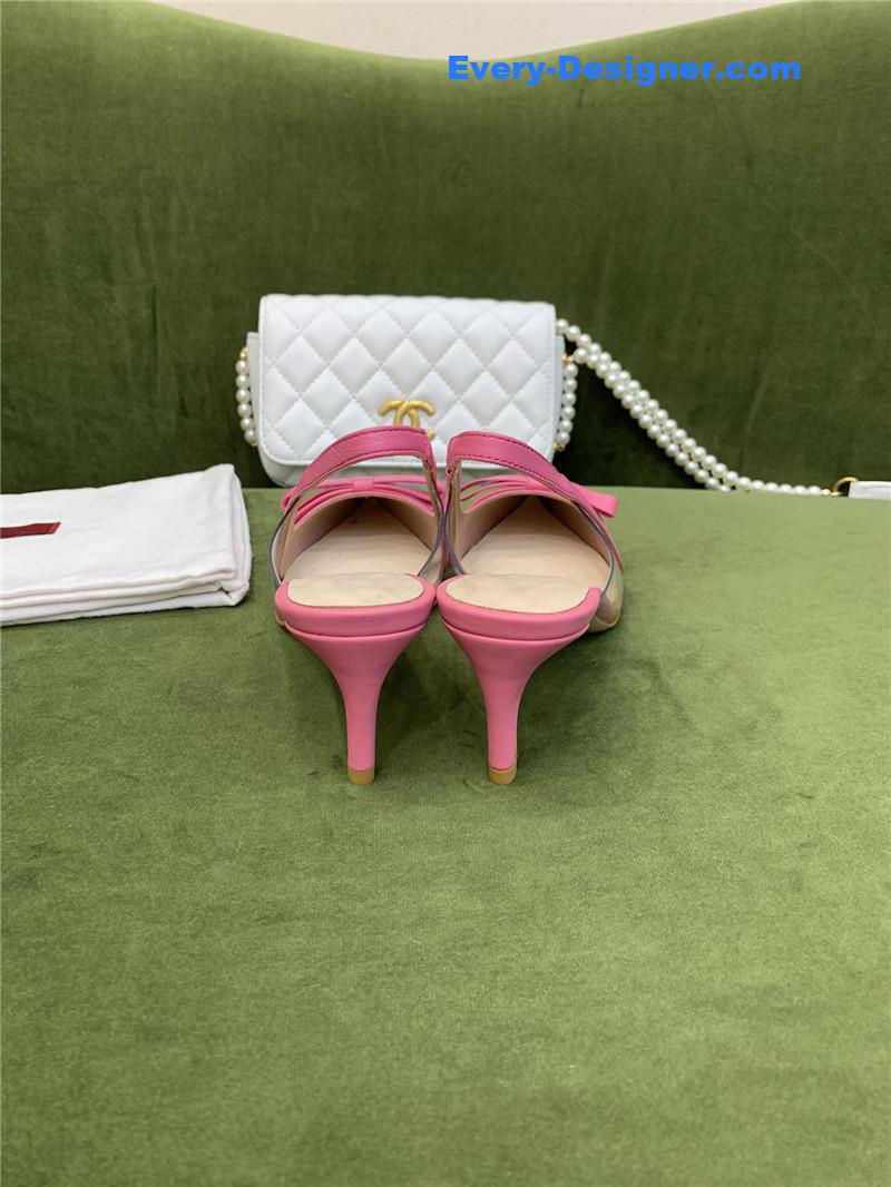 Va1e*ntin0 new lace pointed toe back empty shoes